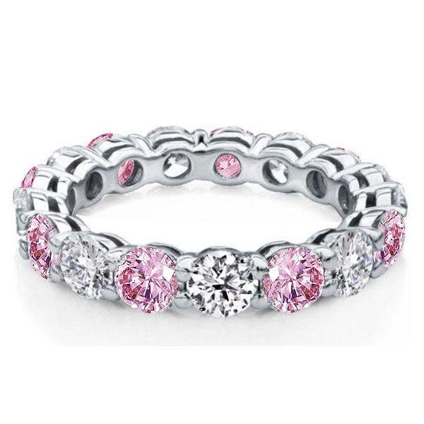 Pink Sterling Silver Wedding Band for Women - Classic Style