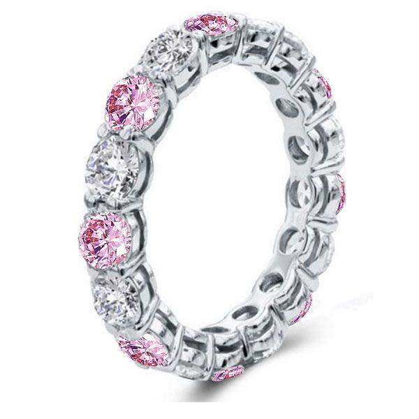 Pink Sterling Silver Wedding Band for Women - Classic Style
