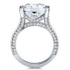 Split Shank Emerald Cut Sterling Silver Engagement Ring
