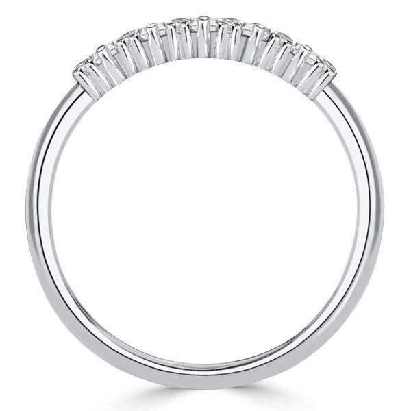 Sterling Silver Round & Baguette CZ Wedding Band Ring for Women