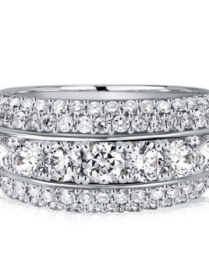 Vintage Round Cut Wedding Band for Women in 925 Sterling Silver with 1.91 CT. TW.