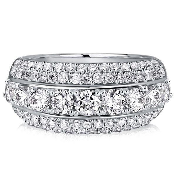 Vintage Round Cut Wedding Band for Women in 925 Sterling Silver with 1.91 CT. TW.