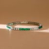 Emerald & White Asscher Cut Tennis Bracelet - Sterling Silver - 6.20 CT. TW