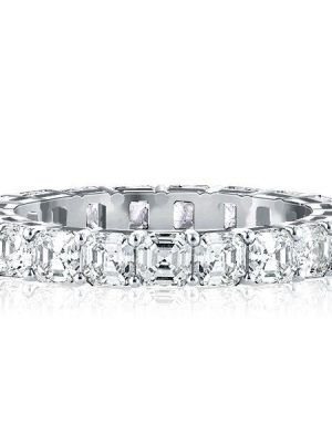 Sterling Silver Asscher Cut Eternity Wedding Band - 3.75 CTW