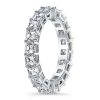 Sterling Silver Asscher Cut Eternity Wedding Band - 3.75 CTW