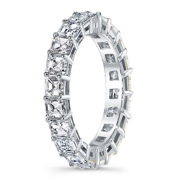 Sterling Silver Asscher Cut Eternity Wedding Band - 3.75 CTW
