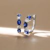 Sterling Silver Oval & Round Hoop Earrings for Women - Dainty & Elegant