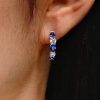 Sterling Silver Oval & Round Hoop Earrings for Women - Dainty & Elegant