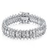 Triple Row Radiant Tennis Bracelet - Sterling Silver, Gold, or Rose Gold