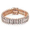 Triple Row Radiant Tennis Bracelet - Sterling Silver, Gold, or Rose Gold