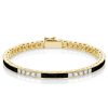 Black Sapphire Asscher Cut Bracelet for Women - Sterling Silver