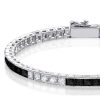Black Sapphire Asscher Cut Bracelet for Women - Sterling Silver