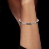 Black Sapphire Asscher Cut Bracelet for Women - Sterling Silver
