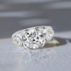 Three Stone Pear & Round Cut Engagement Ring, Half Bezel Setting, 5.41 CTW, Sterling Silver
