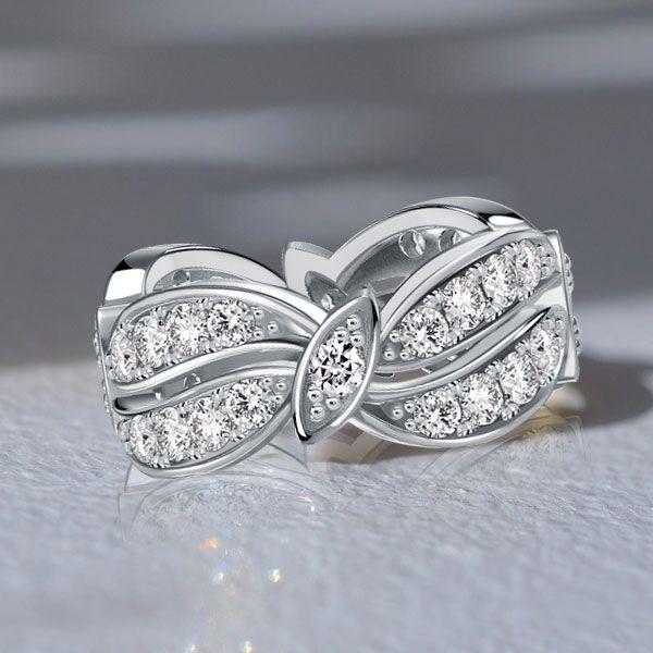 Round Cut Vintage Eternity Band - 925 Sterling Silver Wedding Ring - 1.62 CT TW