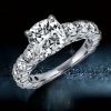 Cushion Cut Sterling Silver Engagement Ring - 2.5 CT Center Stone