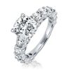 Cushion Cut Sterling Silver Engagement Ring - 2.5 CT Center Stone
