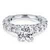 Cushion Cut Sterling Silver Engagement Ring - 2.5 CT Center Stone