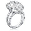 Split Shank Pear Halo Engagement Ring in Sterling Silver