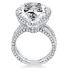 Split Shank Pear Halo Engagement Ring in Sterling Silver