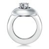 1.0 CT Center Stone Sterling Silver Wedding Ring Set with Rhodium Finish