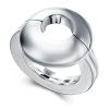 1.0 CT Center Stone Sterling Silver Wedding Ring Set with Rhodium Finish