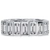 White Sapphire Baguette Eternity Band Ring - Sterling Silver (Available in Gold & Rose Gold)
