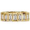 White Sapphire Baguette Eternity Band Ring - Sterling Silver (Available in Gold & Rose Gold)