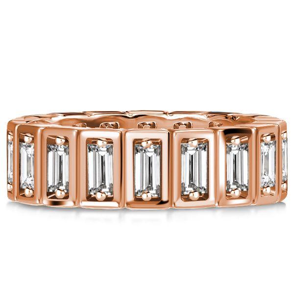 White Sapphire Baguette Eternity Band Ring - Sterling Silver (Available in Gold & Rose Gold)