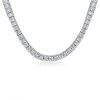 Radiant Cut Tennis Necklace in Rhodium-Plated 925 Sterling Silver