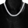 Radiant Cut Tennis Necklace in Rhodium-Plated 925 Sterling Silver