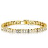Emerald Cut White Sapphire Tennis Bracelet in 18K Gold Plated Sterling Silver