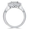 Art Deco Emerald Cut Engagement Ring - 925 Sterling Silver Milgrain Detail