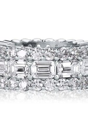 Triple Row Eternity Wedding Band in 925 Sterling Silver with 13.20 CT. TW. Accents
