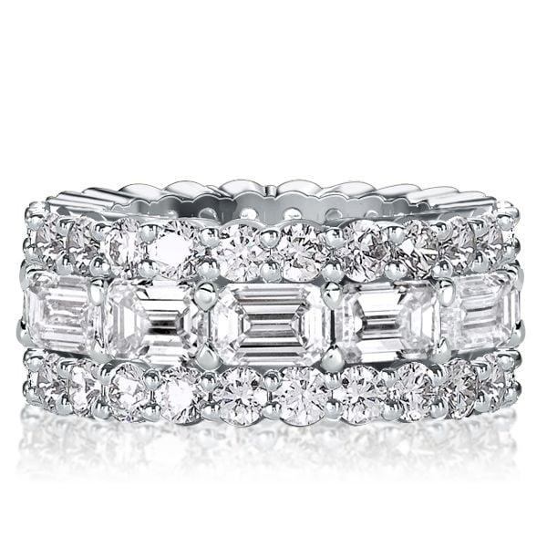Triple Row Eternity Wedding Band in 925 Sterling Silver with 13.20 CT. TW. Accents