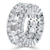 Triple Row Eternity Wedding Band in 925 Sterling Silver with 13.20 CT. TW. Accents