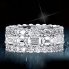 Triple Row Eternity Wedding Band in 925 Sterling Silver with 13.20 CT. TW. Accents