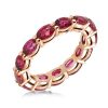 Eternity Ruby Wedding Band - Rose Gold Plated Sterling Silver Oval Ring