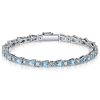 Aquamarine Pear-Shaped 925 Sterling Silver Bracelet for Weddings