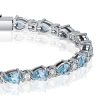 Aquamarine Pear-Shaped 925 Sterling Silver Bracelet for Weddings