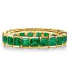 Emerald Asscher Cut Eternity Band - 18K Gold Plated Sterling Silver Wedding Ring
