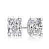 Oval White Sapphire Stud Earrings in Sterling Silver (5.75 CT)