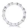 Vintage Style Sapphire Eternity Band - Sterling Silver & Created White Sapphires