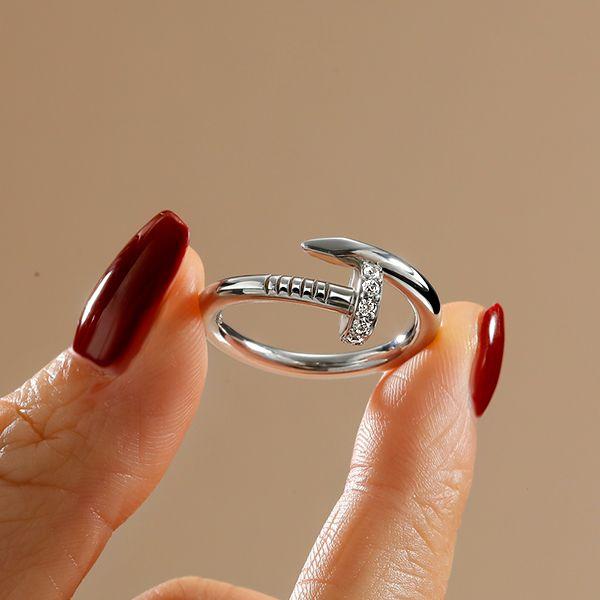 Sterling Silver Nail Design Wedding Band - Round Cut, Rhodium Plated