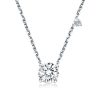 925 Sterling Silver Round Cut Pendant Necklace - Simple & Classic Design