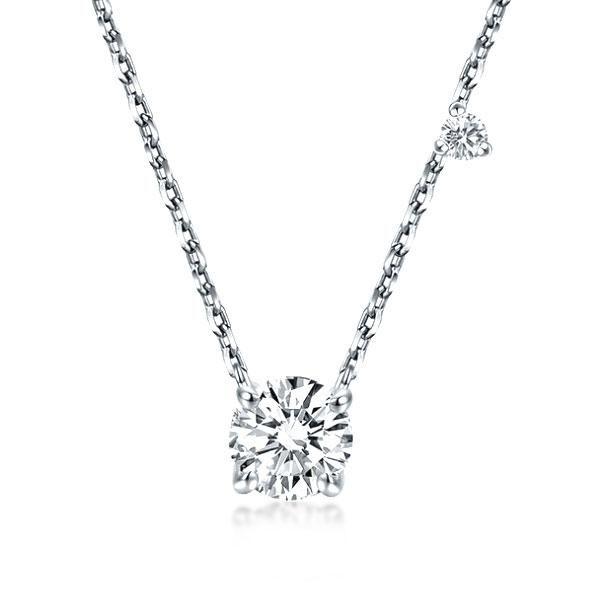 925 Sterling Silver Round Cut Pendant Necklace - Simple & Classic Design