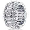 Sterling Silver Round & Baguette Cut CZ Jewelry Set - Ring & Earrings (8.25 CT. TW.)