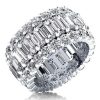 Sterling Silver Round & Baguette Cut CZ Jewelry Set - Ring & Earrings (8.25 CT. TW.)