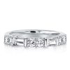 Thin Baguette Wedding Band in Rhodium-Plated Sterling Silver