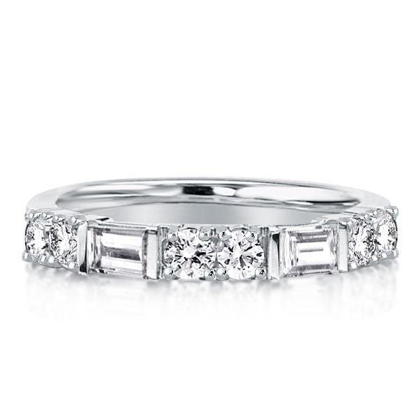 Thin Baguette Wedding Band in Rhodium-Plated Sterling Silver